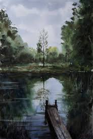 Forest Lake Painting Lake Painting Lake Art Forest Lake