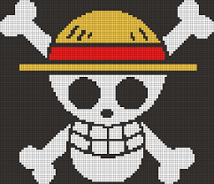 Alpha Friendship Bracelet Pattern 15435 Added By Regant Puffy One Piece Straw Hat Pirates Flag P Cross Stitch Patterns Cross Stitching Anime Pixel Art