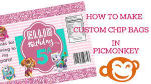 8 designs of capri sun labels. Paw Patrol Chip Bag Template Printable How To Make In Picmonkey Youtube