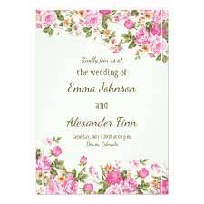 Pink Roses Frame Personalized Wedding Invitation Floral Style Flower Flowers Rose Wedding Invitations Floral Wedding Invitations Wedding Invitations Romantic