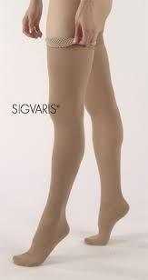 Sigvaris Unisex Thigh High Comfort Compression Stockings W Grip Top Open Toe Sigvaris 86 N O