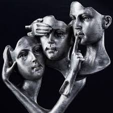 Decorative 3 Face Mask Sculpture, Handmade See No Evil Hear No Evil Speak  No Evil Statue, Dresser & Bookshelf Decor Gift