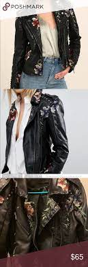 Blank Nyc Floral Embroidered Leather Jacket Embroidered Leather Jacket Leather Jacket Embroidered Leather