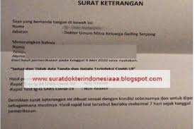 Surat keterangan sehat dokter dr. Beredar Surat Keterangan Sehat Bebas Covid 19 Dijual Di Internet Jadi Salah Satu Syarat Mudik Pikiran Rakyat Bekasi