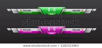 Sport Scoreboard Bars Or Lower Third Template With Time And Result Display Vector Illustration Scoreboard Bar Lower Thirds Scoreboard