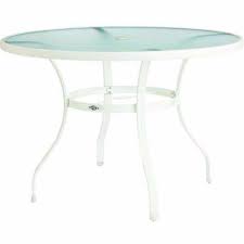 Round Glass White Patio Dining Tables Patio Tables The Home Depot Outdoor Dining Table Patio Dining Patio Dining Table