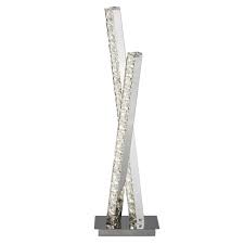 Sculptural led touch table lamp. Searchlight Lighting 2111cc Clover 2 Light Led Table Lamp In Polished Chrome And Crystal Glass Finish Castlegate Lights