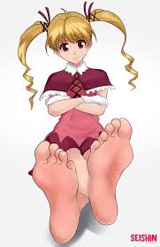 seishinashi, biscuit krueger, hunter x hunter, highres, 1girl, barefoot,  blonde hair, feet, foot focus, long hair, looking at viewer, red eyes,  sitting, soles, solo, toes, twintails - Image View - | Gelbooru -