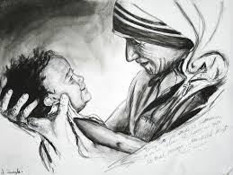 Artwork Sketch Black And White Bhagat Singh Mother Teresa Art Print By David Swingle X Small In 2020 Mother Teresa Art Mother Teresa Art