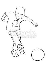 Tissue paper football craft is great fun for little kids, who will love scrunching up the paper and sticking it to make a very textural soccer ball. A Line Drawing Of A Young Boy Playing Soccer Jpg And Pdf File Are Line Drawing Boys Playing Drawings