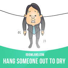 Hang Someone Out To Dry Means To Abandon Someone Who Is In Trouble Example After Losing The Election English Phrases Idioms English Idioms English Vocab