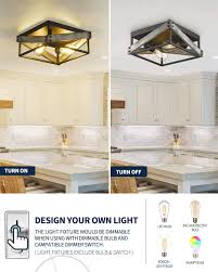 Flush mount lighting over island. Buy Farmhouse Flush Mount Ceiling Light Fixture Hanass 12 Square Flush Mount Light Vintage Close To Ceiling Lighting For Kitchen Island Laundry Corridor Porch Foyer Hallway Entryway Black Mx99985 Yh Online In Indonesia