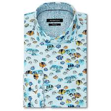 Bugatchi Belmar Classic Fit Long Sleeve Button Up Sport Shirt Aqua