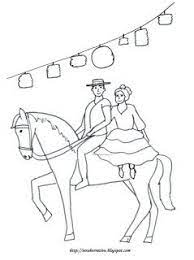 Pareja A Caballo Dibujos Para Colorear Feria Abril Dia De Andalucia