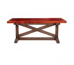 Windsor Copper Table Top In Red Fire Walnut By Coppersmith Copper Table Copper Top Table Handcrafted Table