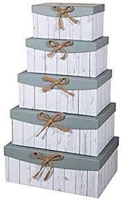 Amazon Com Soul Lane Decorative Storage Cardboard Boxes With Hemp Tie Set Of 5 White Birch Nesti In 2020 Decorative Storage Nesting Gift Boxes Decorative Boxes