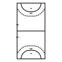 A standard match last for 2 halves of 30 mins, and the team with more goal wins. Handball Court Icons Download Free Vector Icons Noun Project