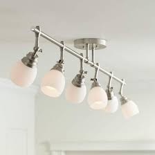Pro Track Elm Park Brushed Nickel 6 Light Fixture 1y314 Lamps Plus Kitchen Lighting Fixtures Ceiling Light Fixtures Track Lighting Kitchen