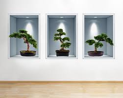 It's made from clear vinyl in a 3d finish, and it has a subtle floral pattern that reflects the light. R814 Bonsai Tree Nature Living Hall Window Wall Decal 3d Art Stickers Vinyl Roomkids Bedroom Baby Nursery Cool Livingroom Hall Boys Girls Buy Online In Angola At Angola Desertcart Com Productid 53444397