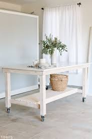 Diy Rolling Work Table Kitchen Island Tidbits Kitchen Island Table Table Makeover Diy Kitchen Island