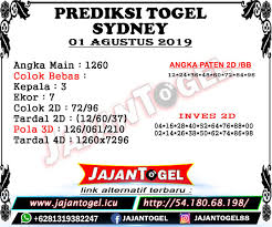8836 ♕ 234678901 ♬ bbfs 4d 3d 2d. Prediksi Angka Jitu Sydney 01 Agustus 2019 Sydney Singapura Dunia