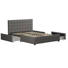 Elizabeth Tufted Upholstered Low Profile Storage Platform Bed In 2020 Upholstered Beds Platform Bed With Storage Upholstered Platform Bed