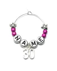 Great gift ideas for him or for her! Personalised 30th Birthday Wine Charm With Name