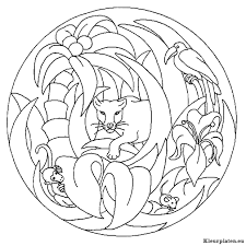 Mandala is een complexe, symmetrische of asymmetrische ornament dat een microkosmos voorstelt van het hele universum. Mandala Dieren Kleurplaat 32107 Kleurplaat