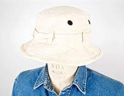 Vintage Broner Bucket Hat Off White Fishing Hat Light Etsy Outdoorsmen Style Cap Mens Hats