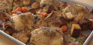 Chicken And Dressing Sheet Pan Supper By Ree Drummond Sheet Pan Suppers Sheet Pan Suppers Recipes Sheet Pan Dinners Chicken