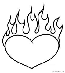 Free, printable coloring pages for adults that are not only fun but extremely relaxing. Heart Coloring Pages With Flames Coloring4free Coloring4free Com