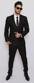 Shop for men's tailored fit suits online at josbank.com. Slim Fit Suit Black Tuxedo 2 Button Trim Collar Fitted Flat Front Pants By Azar Ebay Slim Fit Suit Men Slim Fit Men Slim Fit Suits