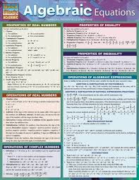 Quickstudy Algebraic Equations Laminated Study Guide Algebra Equations Algebraic Expressions Calculus