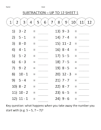 Elementary Mathematics Worksheets First Grade Math Worksheets Math Subtraction Worksheets Math Subtraction