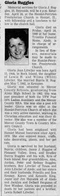 Gloria Jean Litwiler Ruggles obit