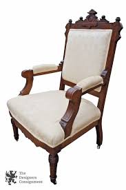 Antique Victorian Eastlake Walnut Burl Gentlemans Parlor Chair Fauteuil 19th C Victorian Cheap Dining Room Chairs Vintage Furniture Diy Victorian Furniture