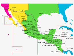 Map of mexico neighbouring countries. Mexico And Central America Map Time Zone With Cities Central America Havana City Map Png Image Transparent Png Free Download On Seekpng