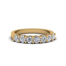 Genuine 0.25 ct natural diamond comfort fit wedding band ring 14k gold. 7 Stone Diamond Anniversary Band In 14k Yellow Gold Fascinating Diamonds