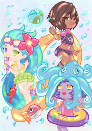Pool Party Taliyah Zoe And Lulu Pool Party Party League Of Legends