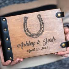Rustic Horseshoe Wedding Guestbook with Leather Inserts and Personalized  Pages for a Celebration or Birthday Gift