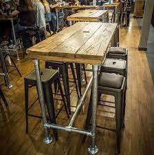 Check spelling or type a new query. Breakfast Bar High Table Dining Table Kitchen Island Industrial Modern Rustic Reclaimed Timber Wood Planks Galvanised Steel Legs Dining Table In Kitchen Natural Wood Table Industrial Dining