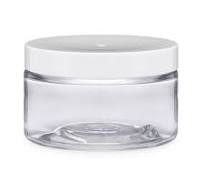 4 oz Clear PET Straight Sided Jar (White Cap) - HWJ4W