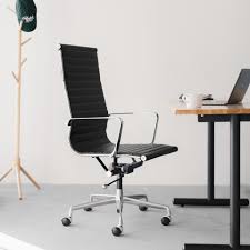 Soho Tall Back Ribbed Management Chair Black Mid Century Modern Office Chair Home Office Chairs Black Office Chair