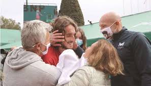 Greek tennis star stefanos tsitsipas lost his cool during the atp cup match against australia's nick kyrgios on tuesday. Tsitsipas Happy To Follow Mother Onto Monte Carlo Honour Roll