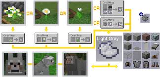 Now you can craft light gray concrete powder as you have light gray dye, sand blocks and gravel blocks in your inventory. How To Get All Dyes In Minecraft Lookingforseed Com