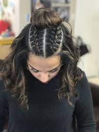 Top Knot Braids A Twist On The Man Bun Ladies Rock This Too Beachy Hairstyles Thick Hair Styles Hair Styles Hair Knot