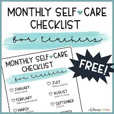 10 things you can do to boost your athlete's self belief. Monthly Self Care Checklist For Teachers Literacy In Focus