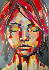 Visage Multicolor A Facettes Acrylique Sur Toile 116cm X 81cm 1000 Peinture Toile Peinture Acrylique