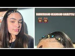 Rubberband Headband Hairstyle Youtube Hair Styles Headband Hairstyles Aesthetic Hair
