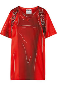 Black And Red T Shirt Dress Moschino Shadow Printed Stretch Enver Satin Dress Red Black Modesens Oversized T Shirt Dress Red Tshirt Dress Shirt Dress